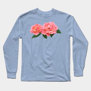 Two Delicate Pink Roses Long Sleeve T-Shirt